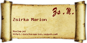 Zsirka Marion névjegykártya